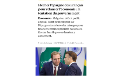 Selon L’Express, on reparle en hauts lieux du fléchage de l’épargne des Français pour financer la réindustrialisation.